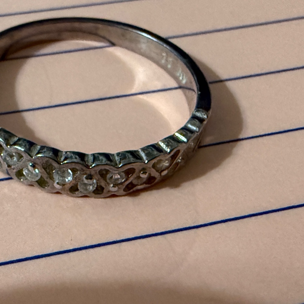 Source Unknown Silver Heart Pattern Ring - image 2